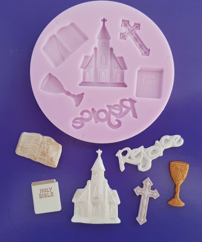 Church, Communion, Christianity, Bible, Silicone Mold For Cake Topper etc.