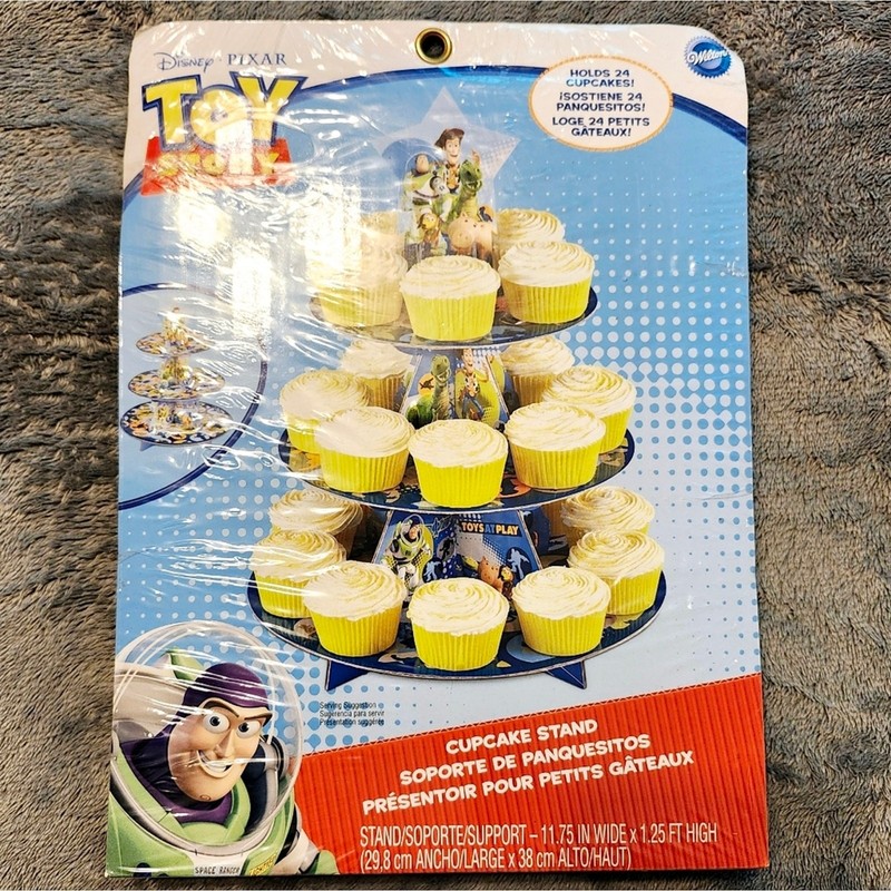 Toy Story 3‑Tier Cupcake Stand Deadstock Discontinued Woody Buzz NEW Sealed
