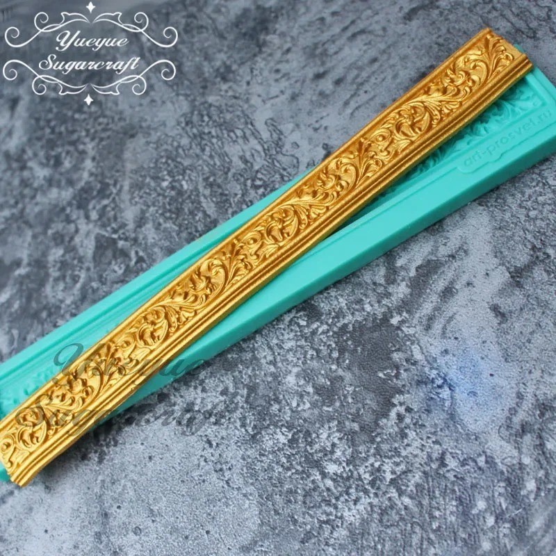 Baroque Silicone Border Mold Scroll Curlicues Filigree Fondant Sugarcraft Mold gallery