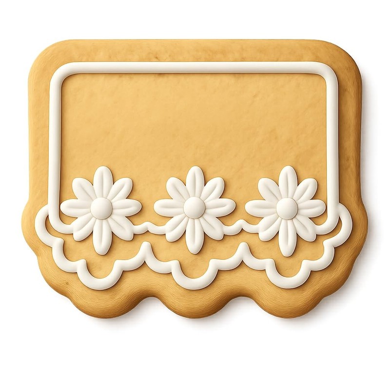 Crochet Lace Edge Cookie Cutter & Stamp, Fondant & Clay – 4×3.7