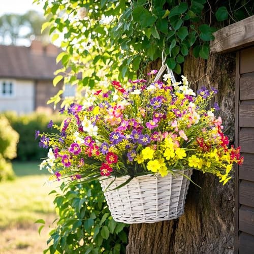 Grunyia 24 Bundles Artificial Faux Flowers Outdoor Plants for Autumn 24mix gallery