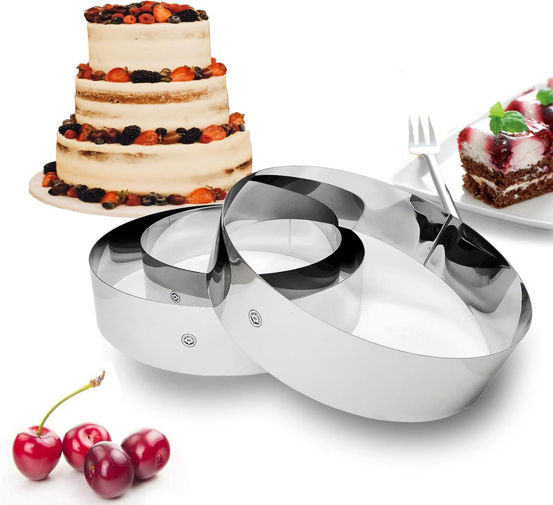 Newlineny Stainless Steel Cake Mousse Rings for Creating round Appetizers, Molde gallery