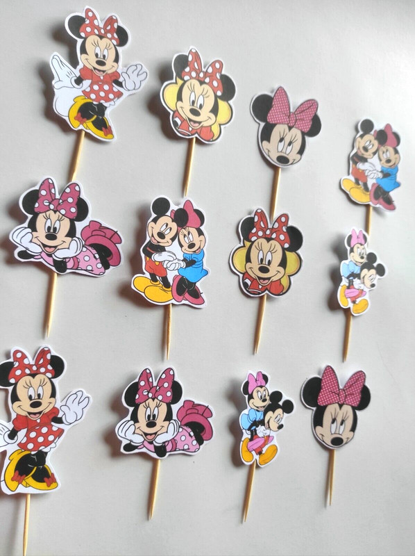 12 x Mickey Mouse Cup Cake Toppers Kids Party Decorations gallery