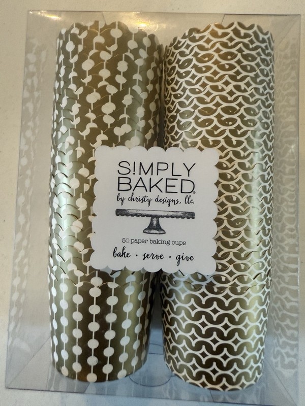 Simply 50pcs Cupcake Wrappers for Wedding, Paper Baking Cups Gold