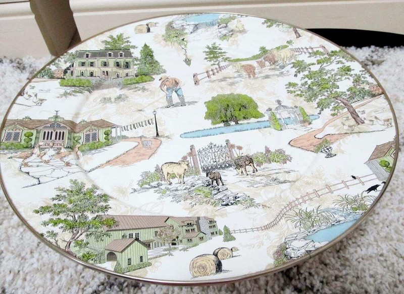 RARE MacKenzie-Childs Large Aurora Farm 16″ Pedestal Platter