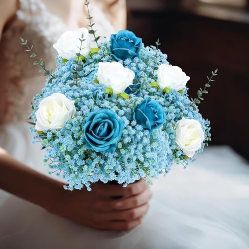 Pcs Baby Breath Artificial Flowers Bulk Baby Breath Flowers Artificial 120 Blue gallery
