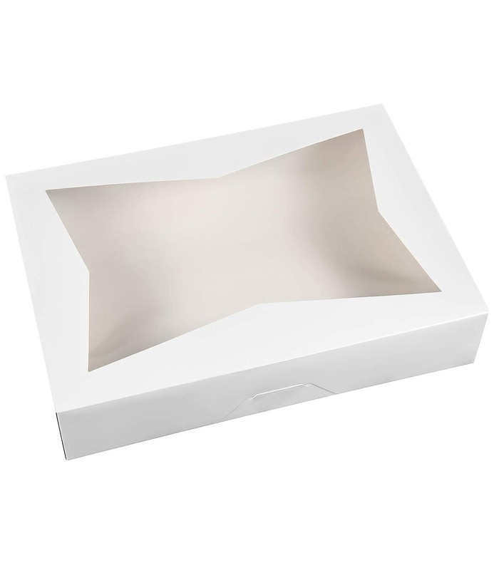 [15-Pack] 14 x10 x 3inch White Lock Corner Window Bakery Cookie Boxes, Large ... gallery