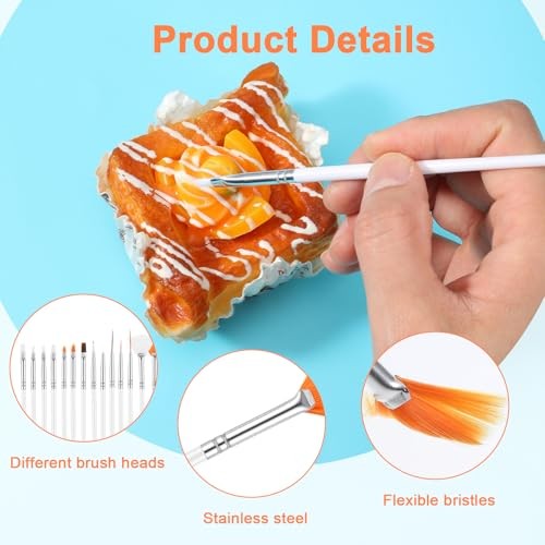 JJUNW 15 PCS Cake Decorating Brushes, Sugar Cookie Decorating Brushes Kit White gallery