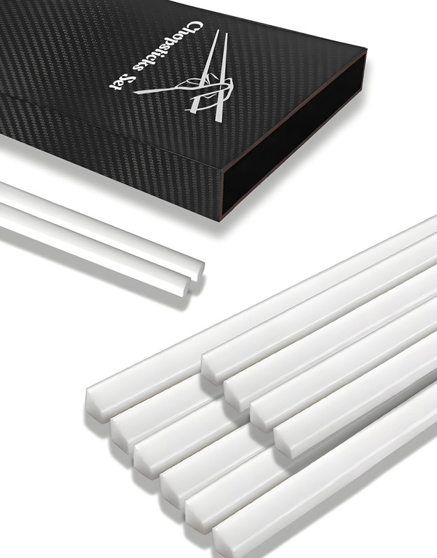 Ceramic Chopsticks Set of 5,Reusable,White,Gift set