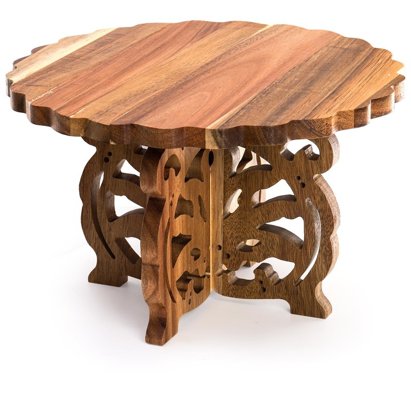 Eorbow 12" Wood Cake Stand, Acacia Wooden Rustic Cupcake Holder, Wedding Tabl... gallery