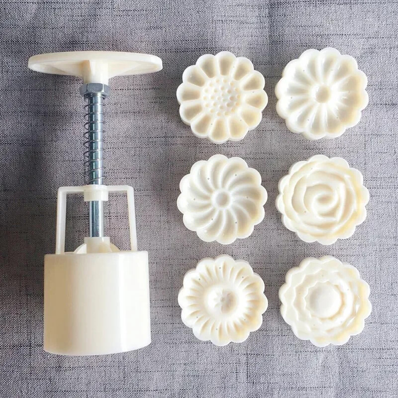 NEW‼ 6-Pcs Flower Shape Moon Cake Cookie Mold Bath Bomb Hand Press •🇺🇸 Seller‼ gallery