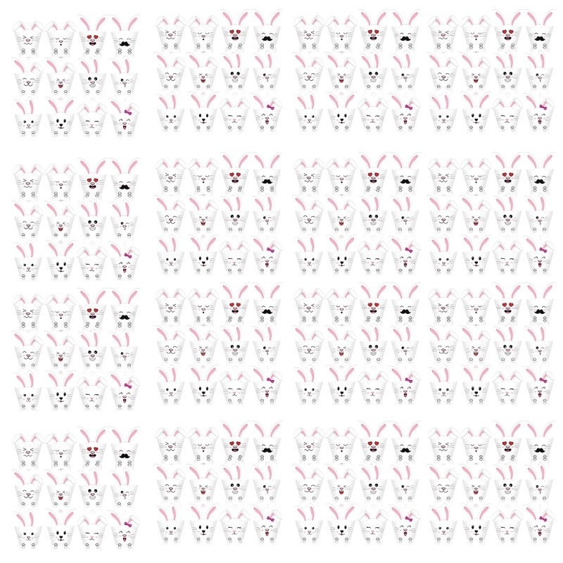 Pack of 120 Elegant Rabbit Cupcake Wrappers for Easters Baby Showers Cake Decors