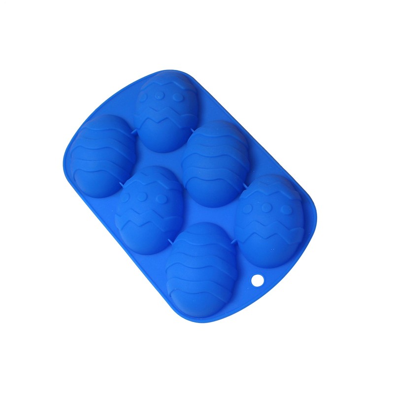 2 Pack Easter Egg Shaped Silicone Cake Mold 6Cavity Chocolate Cook Trays