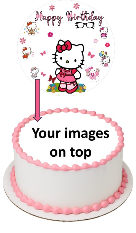 Cake Topper Image on sugar paper ( Cumpleaños de mujer ) 8 inches round. gallery