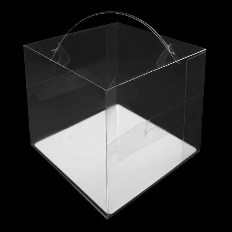 50 Clear Square Cake Boxes, Food-Grade PET, 13 cm × 13 cm × 13 cm gallery
