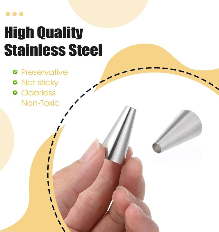 10 Pcs Round Piping Tips Set, Stainless Steel Frosting Nozzles for Cakes & Cupca gallery