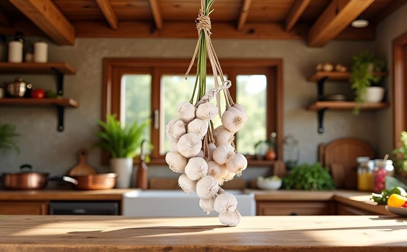 Artificial Garlic String - Lifelike Vetable Decor for Kitchen Display gallery