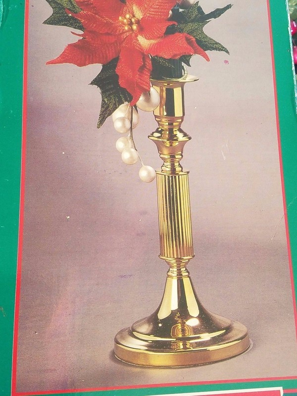 HOUSE OF LLOYD Christmas Around The World Poinsettia CANDLESTICK IN ORIGINAL BOX gallery