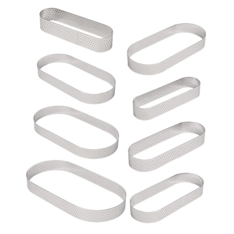 8pcs Perforated Tart for Kitchen and Bakery - Cake Mousse Molds gallery