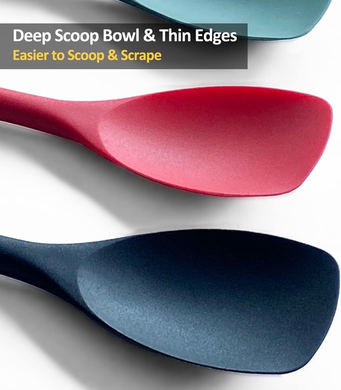 Upgrade Silicone Spatula Spoon Set,VOVOLY Heat Resistant Rubber Spoonula, gallery