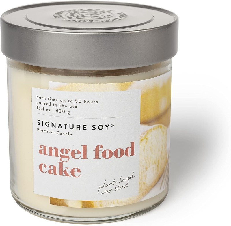 Lidded Angel Food Cake Scented Candle, Large Jar