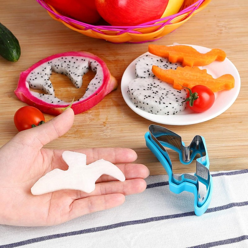 8pcs Dinosaur Cookie cutters,Stainless Steel Sandwich Cutters colourful gallery