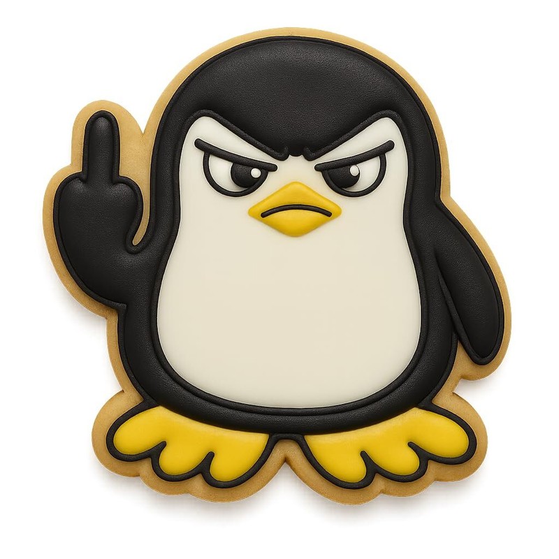 Middle Finger Penguin Cookie Cutter - 4x3.83", Adult Humor Bird (Random Color) gallery