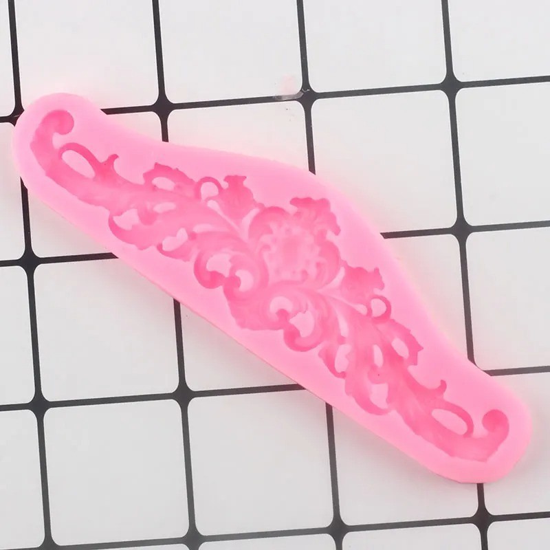 3D Baroque Scroll Silicone Border Mold Fondant Cake Decorating Sugarcraft Mould gallery
