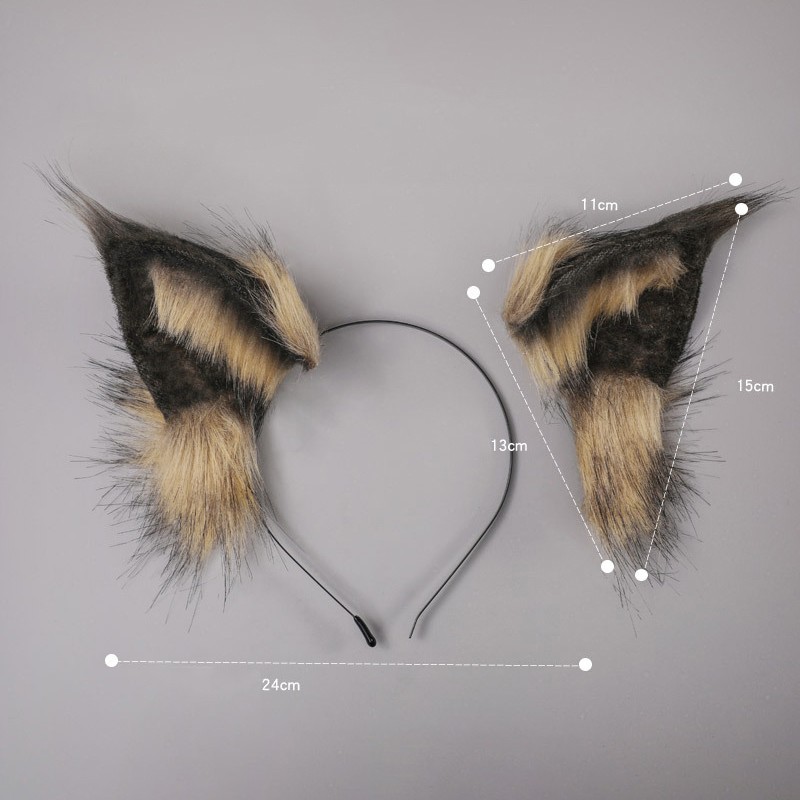 1pc 2021 Lovely Faux Wolf Ears Headband Realistic Furry Fluffy Animal Hair H AL gallery