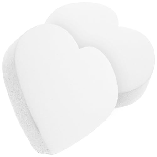 Heart Shaped Cake Dummy 8 Inch Foam Cake Model for Wedding 20X20X5CM White