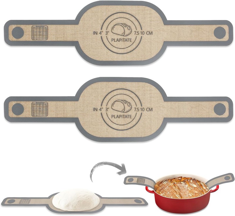 Silicone Bread Sling Dutch Oven Liner, Non-Stick & Easy Clean Reusable Oval