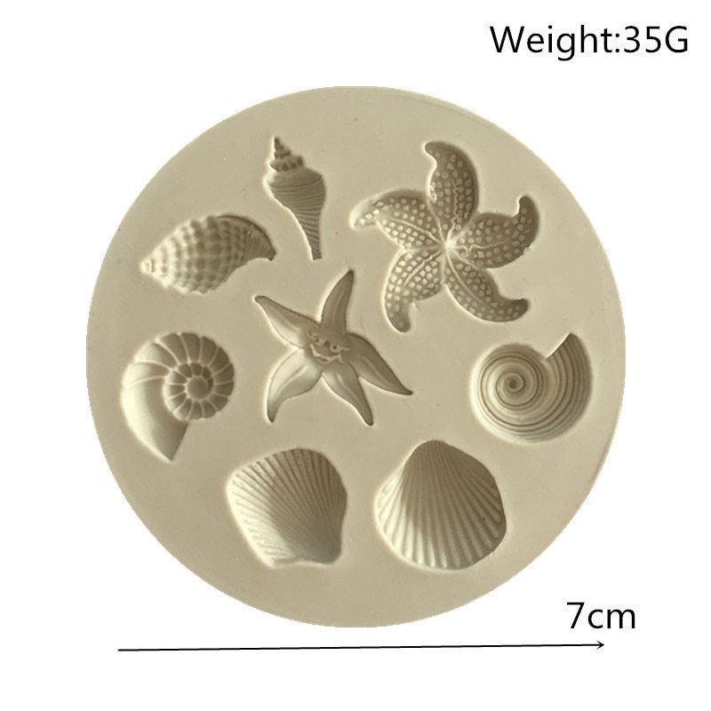 Sea Shell Silicone Mold – White Ocean Conch Design for Chocolate Cake DIY Baking