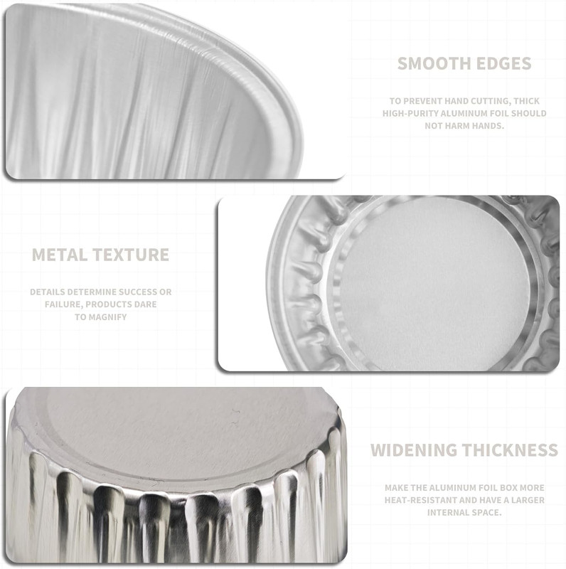 50Pcs Mini Aluminum Foil Cupcake,5Oz Baking Cups with Lids,Mini Cake Pans Dispos gallery