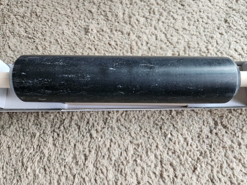 *NEW* IKEA "Adelsten" Black Marble Rolling Pin with Wooden Handle gallery