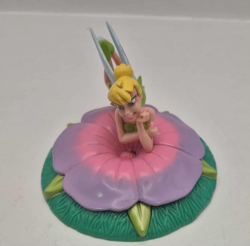 Disney Tinkerbell On Flower Cake Topper, Decopac Tinkerbell Figurine, 4” (B236)