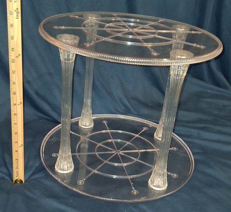 Lot 3 Vintage Wilton Clear Acrylic Cake Stand Cupcake Tiered Display Pillars gallery