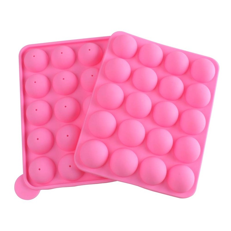 Pink 20 Cavity Silicone Cake Pop Mold Lollipop Baking Tray Sticks Dessert Kit gallery