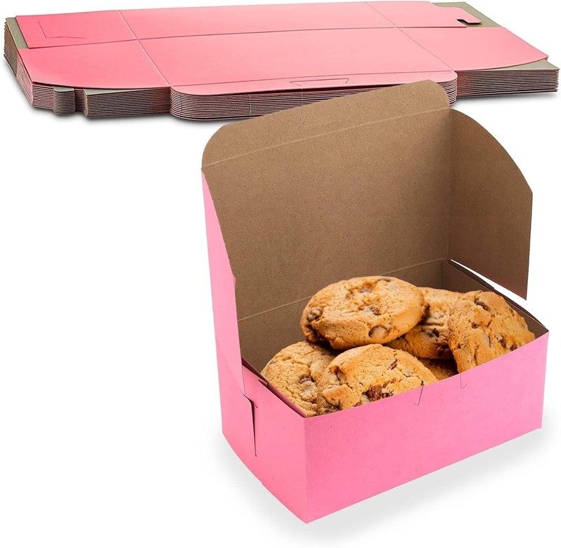 MT Products Pink Cookie Boxes 7″ x 5″ x 3″ – Bakery Boxes – Pack of 250