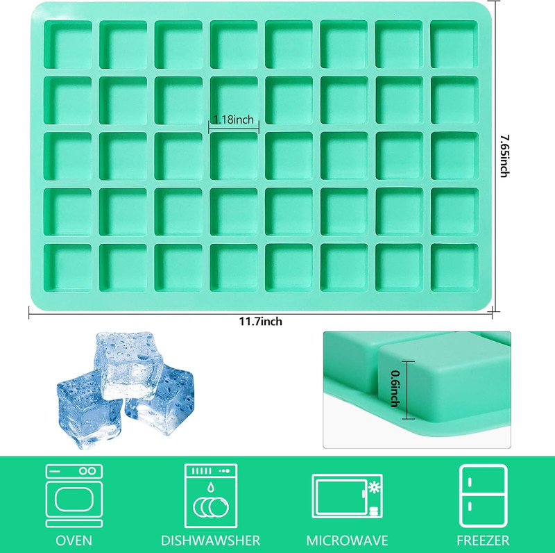 2 Pack Square Chocolate Silicone Mold，40-Cavity Silicone Caramel Candy Molds for gallery