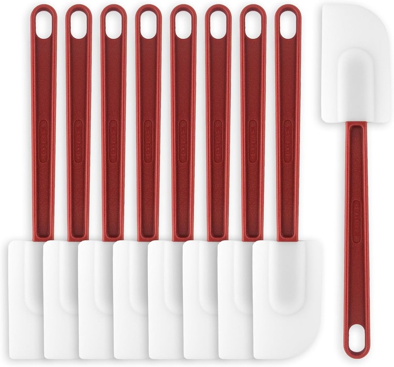 10 Pcs Flexible Rubber Spatulas, Silicone Spatula Set, mercial Grade