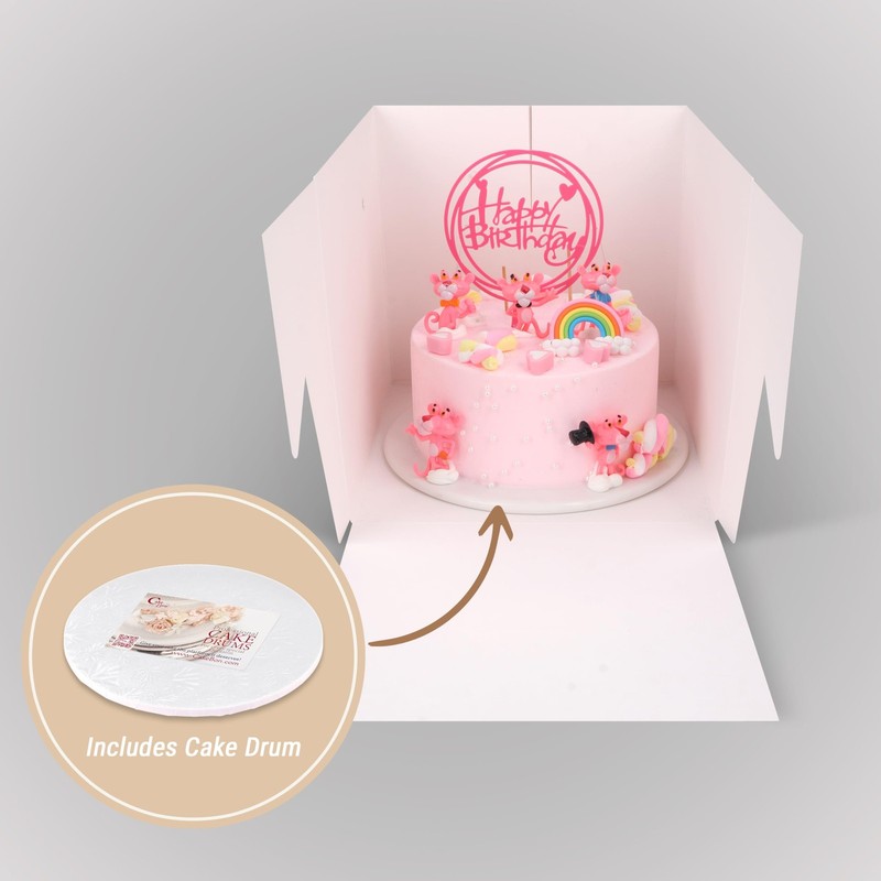12" Cake Boxes with Round Boards 3-Pack White Box with Window for Parties gallery