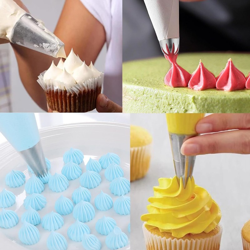 Piping tips large Cake Decorating tools, 5 pack Cake piping Nozzles Tips Kit ... gallery