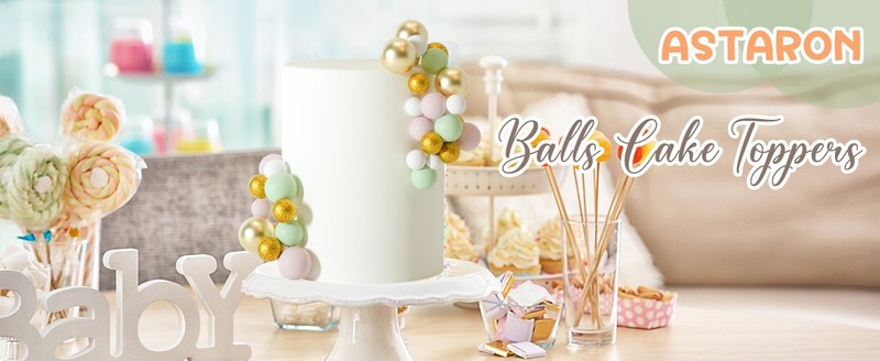50 Pcs Ball Cake Topper Sticks Mini Balloons for Decorating Supplies Foam Balls gallery