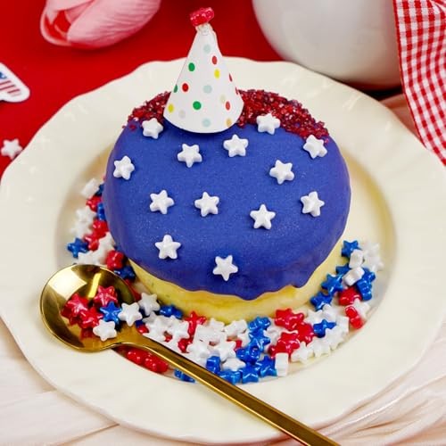 Patriotic Sprinkles, 4th of July, Red Silver Star Inpendence Day Sprinkles gallery