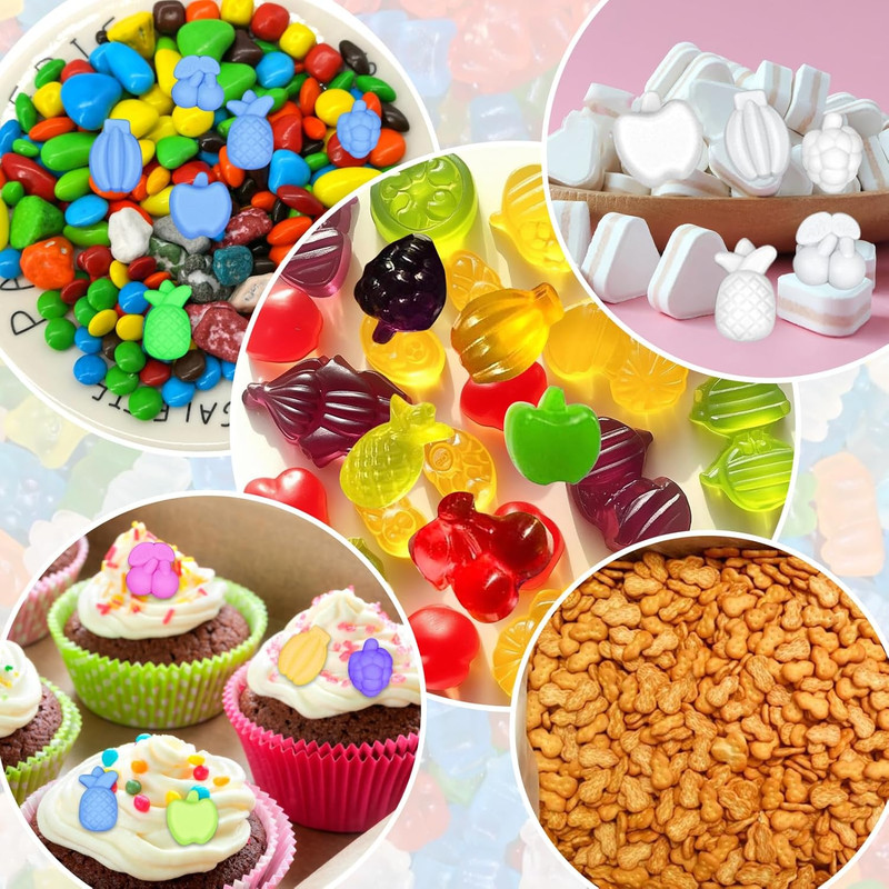 4PCS Fruit Snack Molds Silicone, Gummy Molds Trays with Dropper for Candy Chocol gallery
