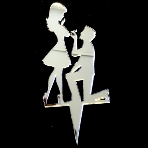 Engagement Fiance & Fiancee Cake Toppers - Many Colour Choices
