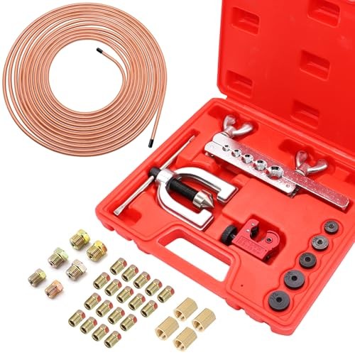 25 ft 3/16inch Copper Coated(Includes 24 Fittings 3/16 Inch Gold Brake Line Kit