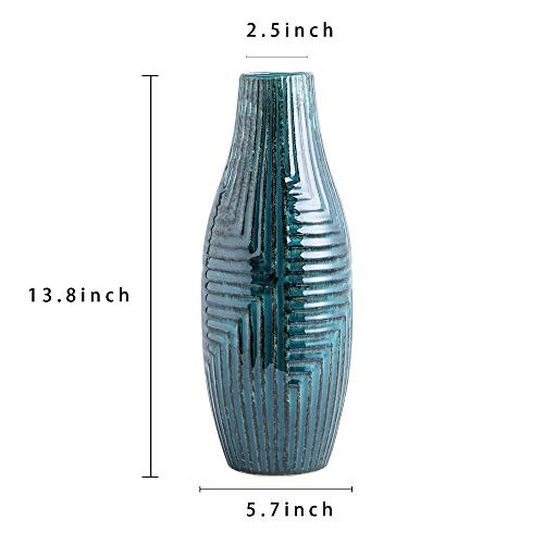 Ceramic Vase - Teal Home Decor Vase, Modern Decor for Centerpieces, Living gallery