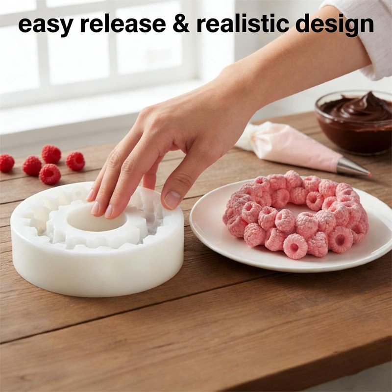 Raspberry Mold Silicone, 3D Berry Shaped Cake Pop Molds for Baking, Realistic... gallery