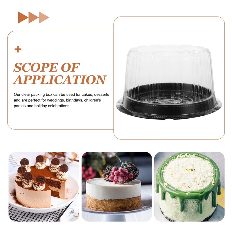 Round Cake Box 6.3 Inch Clear Plastic Cake Carrier with Lid for Bakery Take O... gallery